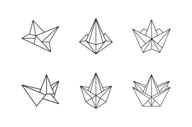 origami çizgisi sanat vektörü çizimi