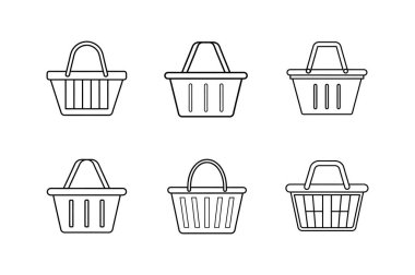 Alışveriş sepeti simgesi çizgisi çizimi