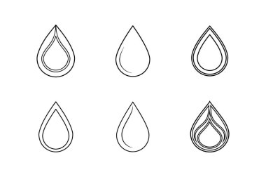 su damlası ikon vektör çizgisi çizimi