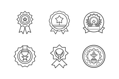 başarı simgesi vektör çizgisi çizimi