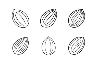 Badem çizgisi sanat vektörü illüstrasyonu