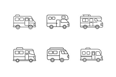 Eğlence amaçlı araç simgesi çizgisi çizimi