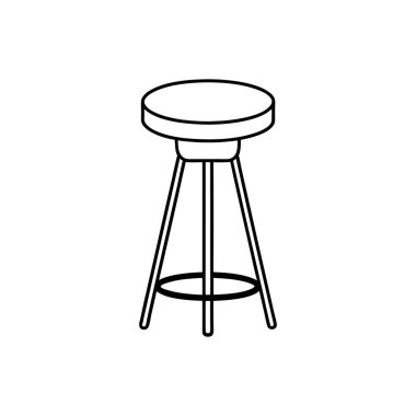 bar tabure simgesi çizgisi çizimi