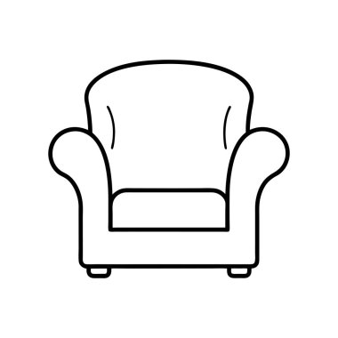 Koltuk simgesi çizgisi çizimi