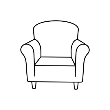 Koltuk simgesi çizgisi çizimi