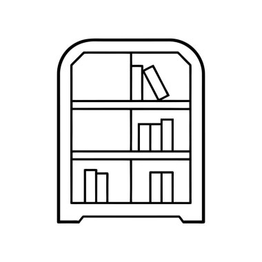 kitaplık simgesi çizgi sanat vektörü çizimi