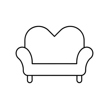 aşk koltuğu simgesi çizgisi sanat vektörü illüstrasyonu