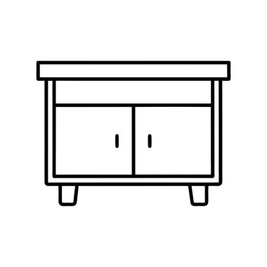 büfe simgesi çizgisi sanat vektörü çizimi