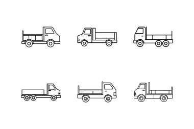 Düz kamyon çizgisi sanat vektörü çizimi
