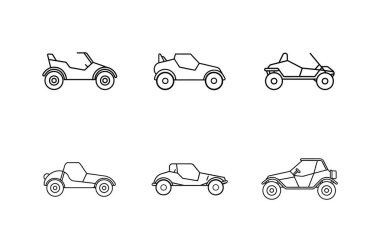 Dune buggy simge çizgisi çizimi