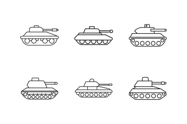 tank line art vector illustration