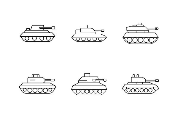 tank icon line art vector illustration