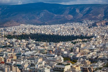 Göz kamaştırıcı ve görkemli Atina şehri, yukarıdan manzara, Yunanistan. Yüksek kalite fotoğraf