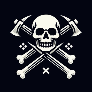 Kafatası Kafatası yüksek kaliteli vektör logosu için kurukafa vektör illüstrasyonu- t-shirt grafiği Skull kafa ikonu vektörü için ideal. Kafatası minimalist ve düz logolu bir kafatası çizimi Kafatası ve kemik vektörü