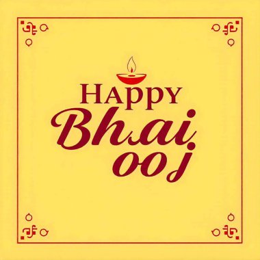 Flat happy bhai dooj selamlar Mutlu Bhai Dooj Kızılderili Festivali Kutlama El Çizimi Araba Renkli poster Mutlu Bhai Dooj, Hintli geleneksel 