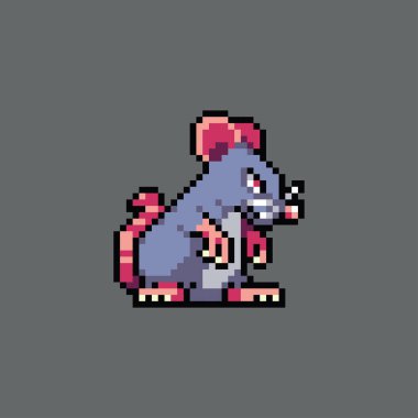 Oyun geliştirme, oyun değeri, web varlığı, grafik tasarımı ve yazdırılmış amaç için düzenlenebilir fare pikseli resim çizimi.