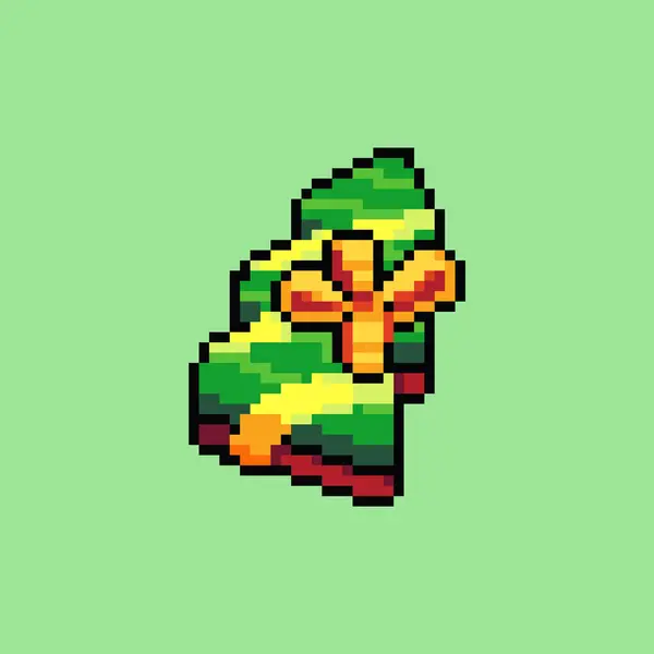 Pikselli sanat illüstrasyon hediye kutusu. Pixelated Party hediyesi. Doğum günü partisi hediye kutusu piksel resim oyunu için piksellendi ve web sitesi ve video oyunu için simge oluşturuldu. Eski okul retro.