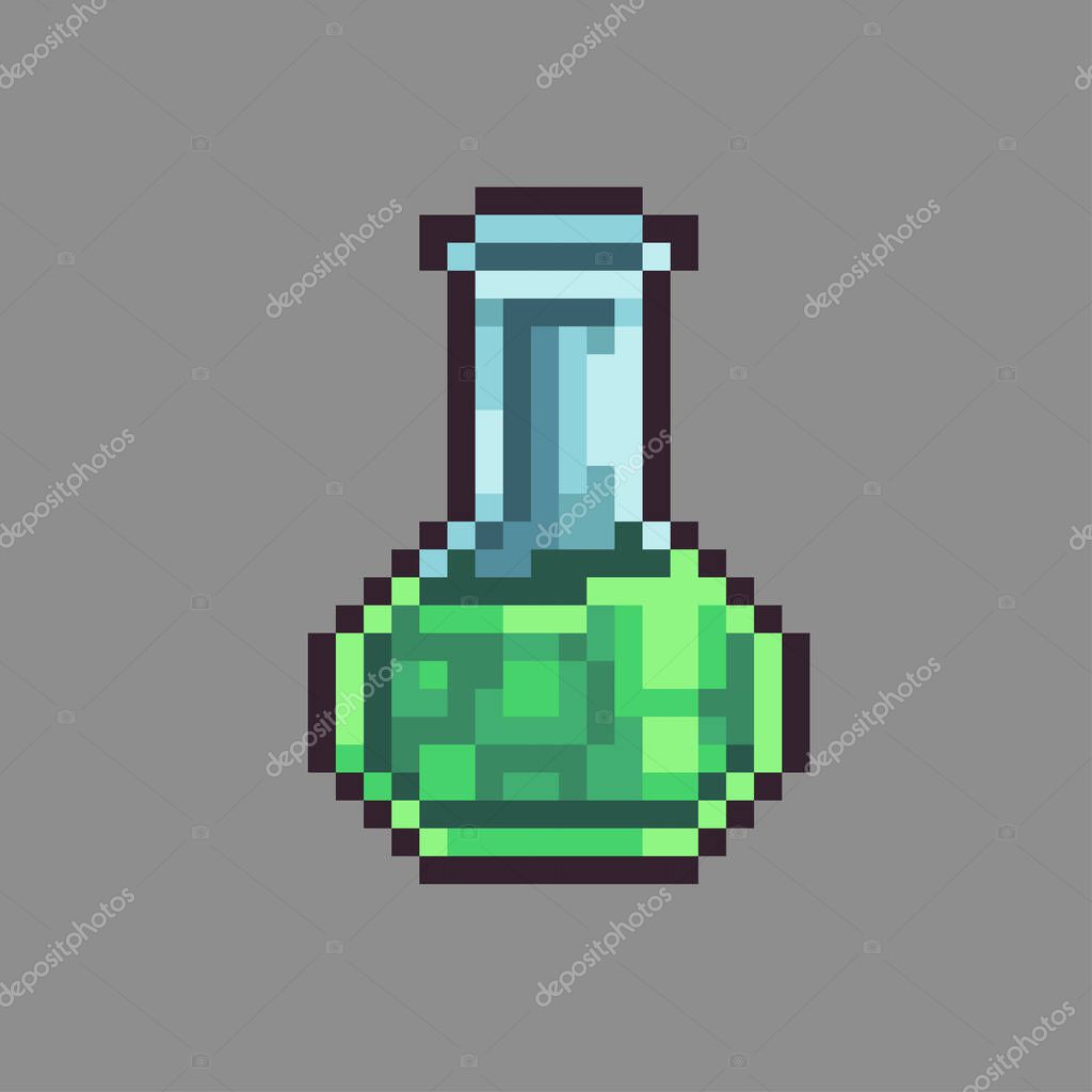 Editable vector Laboratory chemical Glass pixel art illustration for game development,game asset, web asset, graphic design, and printed purpose.