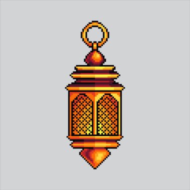 Pixel art illustration Red Lantern. Pixelated Chinese Red Lantern icon pixelated for the pixel art game and icon for website and video game. old school retro. clipart