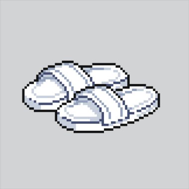 Pixel Sanat Çizimi Yatak Terlikleri. Pixelated Yatak Terlikleri. Yatak terlikleri piksel resim oyunu için piksellendi ve web sitesi ve video oyunu için simge oluşturuldu. Eski okul retro.