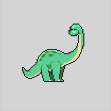 Pixel sanat çizimi Brachiosaurus. Pixelated Brachiosaurus. Piksel sanat oyunu için Brachiosaurus Dinozor pikseli ve web sitesi ve video oyunu için ikon. Eski okul retro.