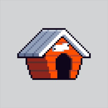 Piksel Sanat Çizimi Köpek Evi. Pixelated Köpek Evi. Dog House piksel resim oyunu için piksellendi ve web sitesi ve video oyunu için simge oluşturuldu. Eski okul retro.