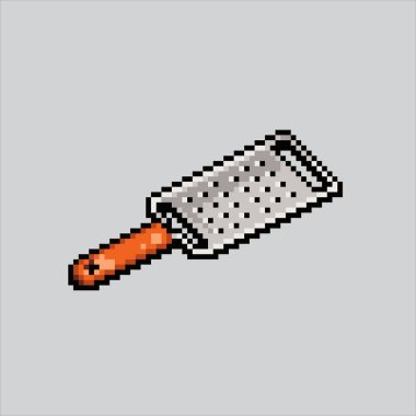 Piksel Resim Öğütücü. Pixelated Grater. Mutfak Grater piksel resim oyunu için piksellendi ve web sitesi ve video oyunu için simge oluşturuldu. Eski okul retro.