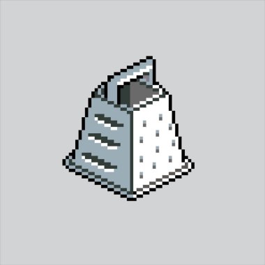 Piksel Resim Öğütücü. Pixelated Grater. Mutfak Grater piksel resim oyunu için piksellendi ve web sitesi ve video oyunu için simge oluşturuldu. Eski okul retro.