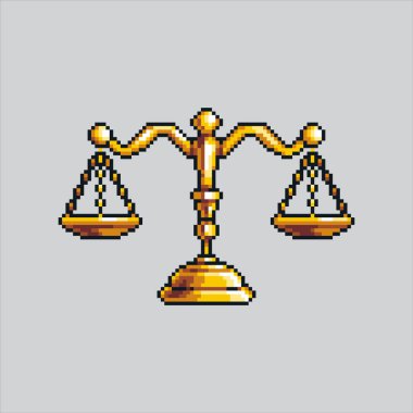 Pixel art illustration Scale Symbol. Pixelated Justic symbol. Scale Justice Symbol pixelated for the pixel art game and icon for website and video game. old school retro. clipart