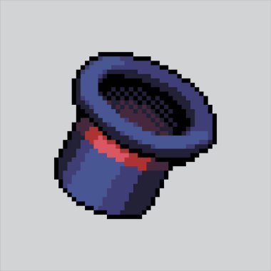 Piksel Resim Sihirbazı Şapka. Pixelated Sihirbaz Şapkası. Sihirbaz Şapka piksel resim oyunu için piksel, web sitesi ve video oyunu için ikon oluşturuldu. Eski okul retro.