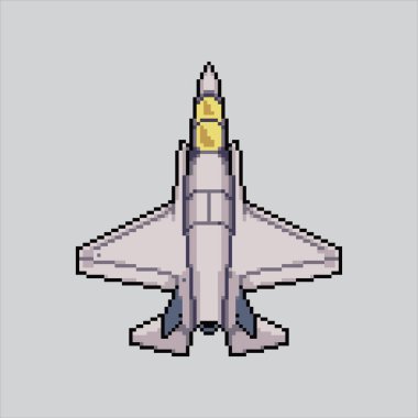 Piksel Sanat Çizimi Askeri Jet. Pikselleştirilmiş Jet. Askeri Jet Savaşı piksel resim oyunu için pikselleştirildi ve web sitesi ve video oyunu için simge oluşturuldu. Eski okul retro.