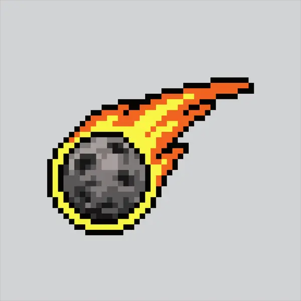 Piksel Resim Meteoru. Pixelated Meteor. Meteor uzay simgesi piksel resim oyunu için piksellendi ve web sitesi ve video oyunu için simge oluşturuldu. Eski okul retro.