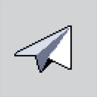 Pixel art illustration paper plane. Pixelated paper plane. paper plane icon pixelated for the pixel art game and icon for website and video game. old school retro. clipart