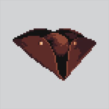 Piksel Sanat Çizimi Korsan Şapka. Pikselleştirilmiş Korsan Şapkası. Pirate Hat piksel resim oyunu için piksel, web sitesi ve video oyunu için simge oluşturuldu. Eski okul retro.