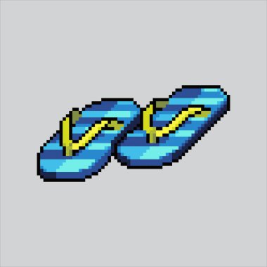 Piksel Sanat Sanatları Sandaletleri. Pikselleştirilmiş sandaletler. Sandals simgesi piksel resim oyunu ve web sitesi ve video oyunu simgesi için renklendirildi. Eski okul retro.