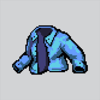 Pixel sanat illüstrasyonlu gömlek. Pixelated Shirt. Piksel resim oyunu için tişört modası web sitesi ve video oyunu için ikon. Eski okul retro.