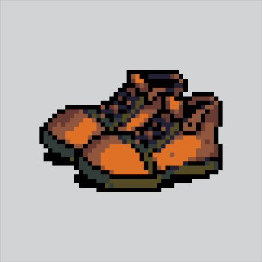 Pixel art illustration Shoes. Pixelated Shoes. Shoes Fashion pixelated for the pixel art game and icon for website and video game. old school retro. clipart