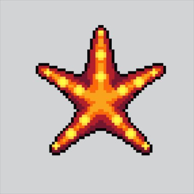 Pixel art illustration star fish. Pixelated sea starfish. sea starfish pixelated for the pixel art game and icon for website and video game. old school retro. clipart