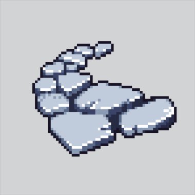 Piksel Resim Taş Yolu. Pikselleştirilmiş Taş Yol. Piksel sanat oyunu için taş ayakizi ve web sitesi ve video oyunu için ikon. Eski okul retro.