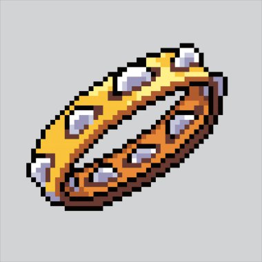 Pixel Sanat Çizimi Tef. Pikselleştirilmiş tef. Piksel sanat oyunu için tef müzik simgesi, web sitesi ve video oyunu için ikon. Eski okul retro.