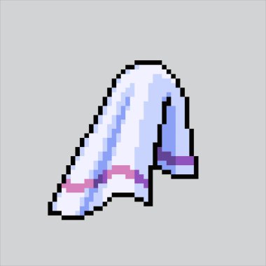 Piksel sanat çizimi havlusu. Pikselleştirilmiş Havlu. Piksel resim oyunu için havlu pikseli web sitesi ve video oyunu için ikon. Eski okul retro.