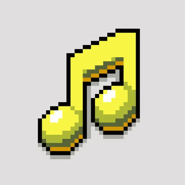 Piksel resim çizimi müzik ikonu. Pikselleştirilmiş müzik. Piksel resim oyunu için müzik simgesi, web sitesi ve video oyunu için ikon. Eski okul retro.