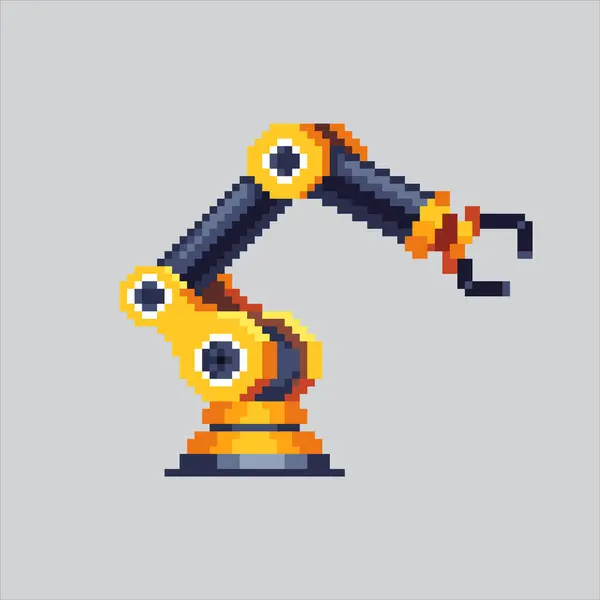 Piksel Sanat Çizimi Lojistik Pençe. Pixelated Industrial Robot. Lojistik Endüstriyel Pençe Robotu piksel resim oyunu için piksellendi ve web sitesi ve video oyunu için simge oluşturuldu. Eski okul retro.