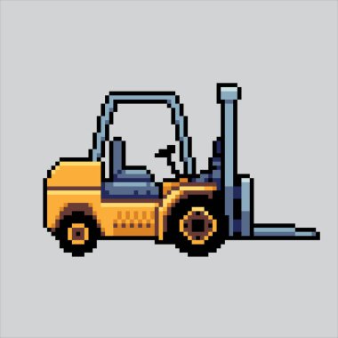 Piksel Resim Forklift. Pixelated Lojistik Forklift. Piksel sanat oyunu için lojistik piksel, web sitesi ve video oyunu için simge kaldırma kutusu. Eski okul retro.