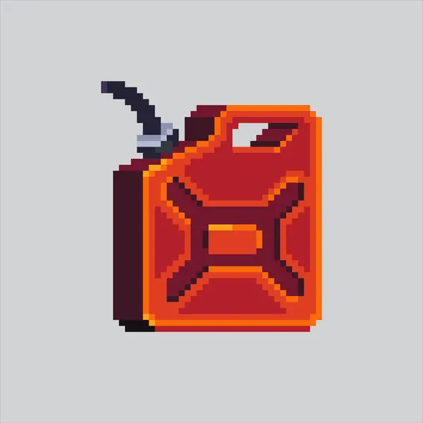 Piksel Resim Galonu Benzini. Pikselleştirilmiş benzin bidonu. Piksel resim oyunu için kırmızı gaz bidonu piksellendi ve web sitesi ve video oyunu için simge oluşturuldu. Eski okul retro.