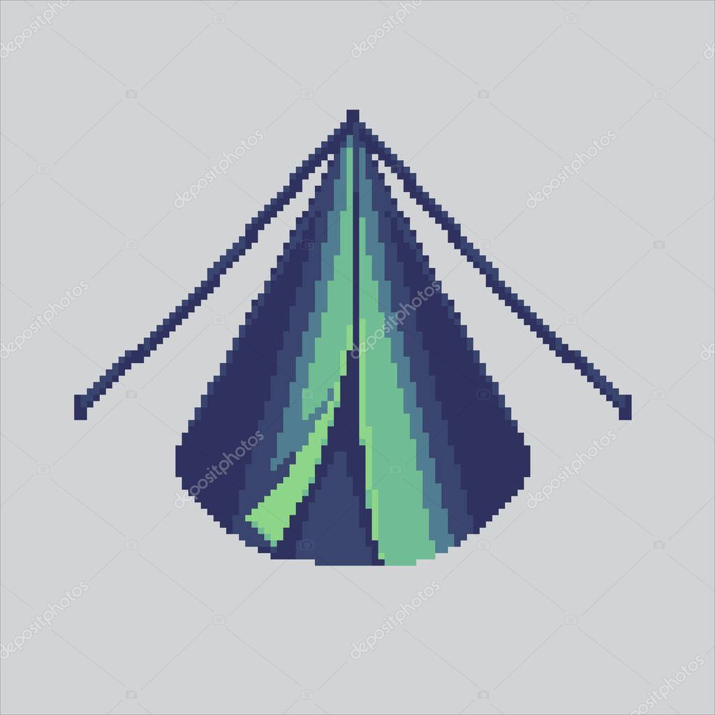 Pixel art illustration Tent. Pixelated Camping Tent. Simple Hiking Camping Tent Icon pixelated for the pixel art game and icon for website and video game. old school retro.