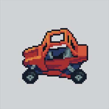 Piksel sanat çizimi SXS off-road Car. Pikselli Macera Arabası. SXS Off-Road macera Car Icon piksel resim oyunu için piksellendi ve web sitesi ve video oyunu için simge oluşturuldu. Eski okul retro.