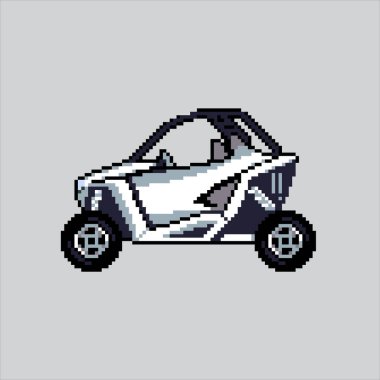Piksel sanat çizimi SXS off-road Car. Pikselli Macera Arabası. SXS Off-Road macera Car Icon piksel resim oyunu için piksellendi ve web sitesi ve video oyunu için simge oluşturuldu. Eski okul retro.