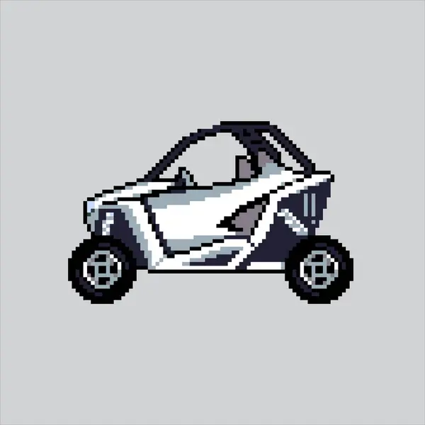 Piksel sanat çizimi SXS off-road Car. Pikselli Macera Arabası. SXS Off-Road macera Car Icon piksel resim oyunu için piksellendi ve web sitesi ve video oyunu için simge oluşturuldu. Eski okul retro.