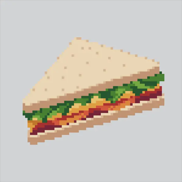 Piksel Sanat Sanatı Sandviçi. Pikselleştirilmiş tost. Sandviç Tost Simgesi piksel resim oyunu için piksellendi ve web sitesi ve video oyunu için simge oluşturuldu. Eski okul retro.